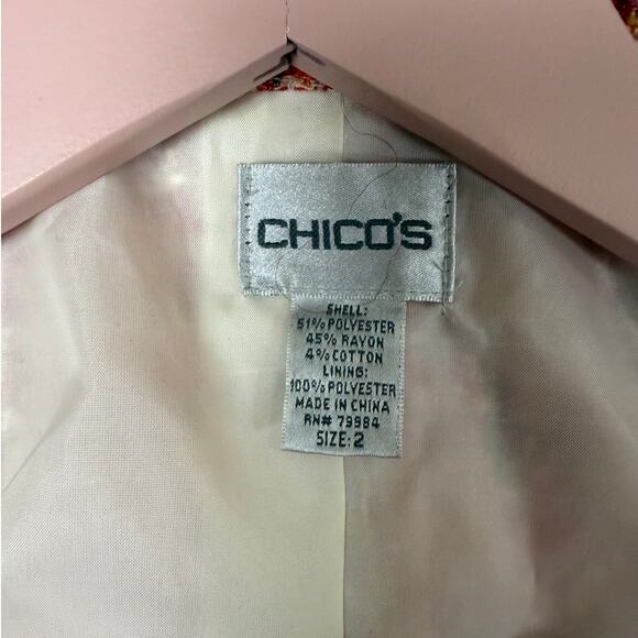 Chico’s Embellished Collar Cuff Tweed Jacket Multicolor Plaid Women’s Size Large - Picture 12 of 16